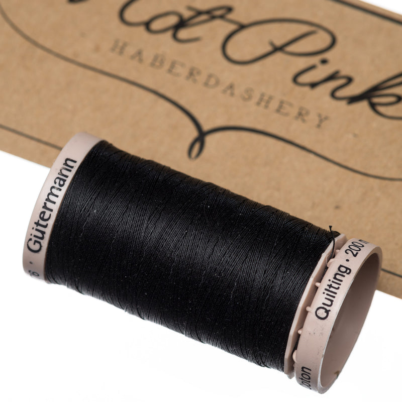200m Gutermann Cotton Quilting Thread in Black 5201
