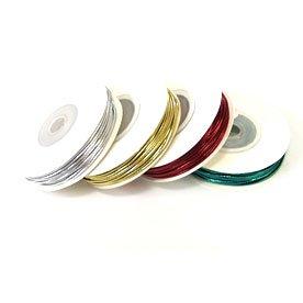 1.2mm Christmas Round Metallic Elastic by Berisfords in silver, gold, green and red