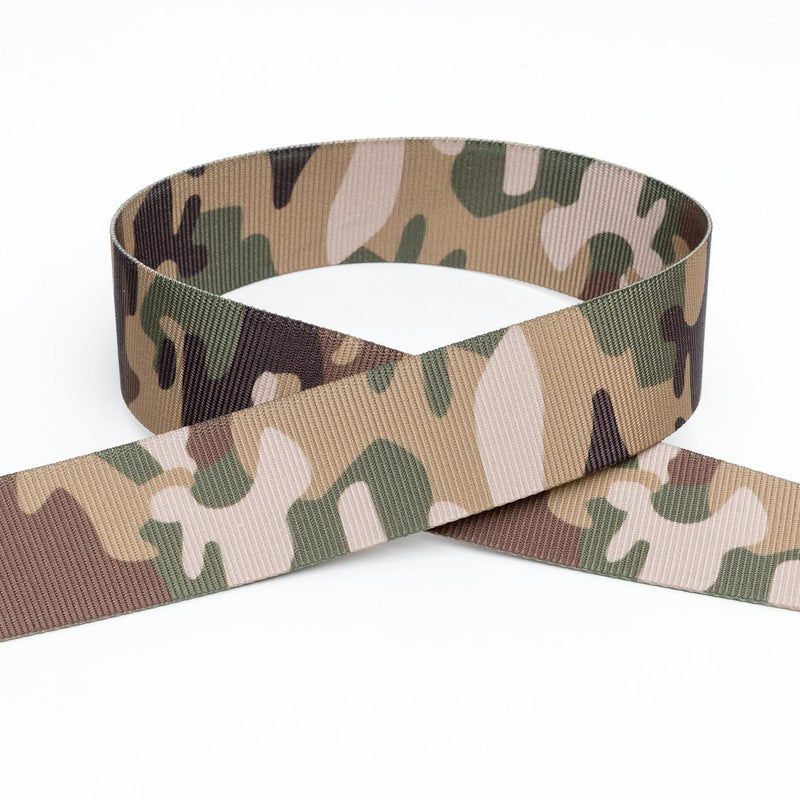 Double sided army camouflage webbing - 25mm, 38mm and 50mm