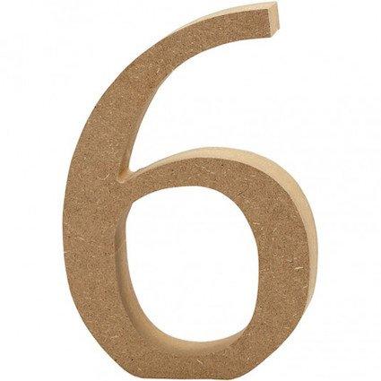Number 6 – MDF Wooden number – 13cm