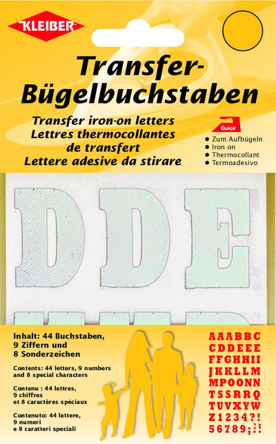 Kleiber Iron-On Letter Transfers in white