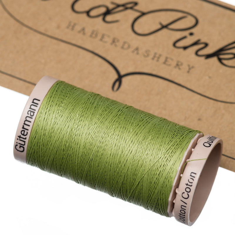200m Gutermann Cotton Quilting Thread in Greens 9837