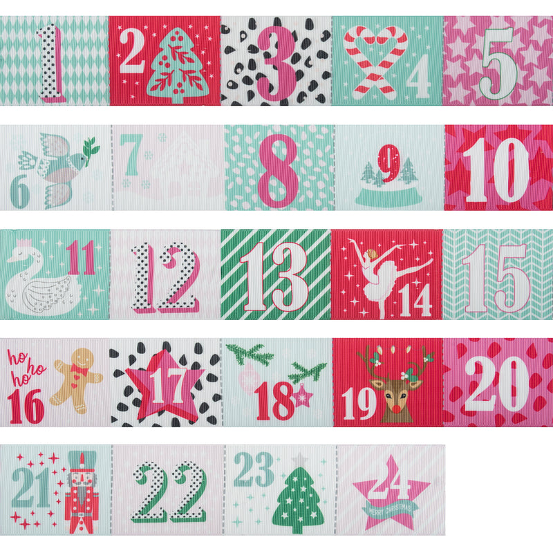 Make your own advent calendar kit ribbon pink