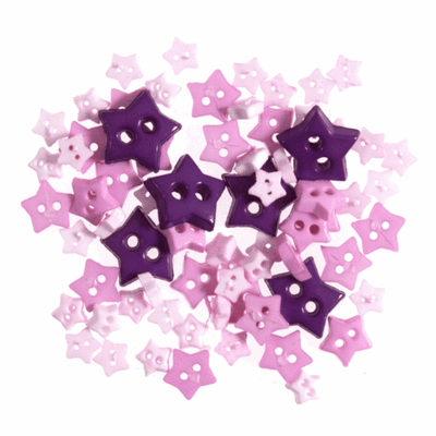 Trimits Star Mini Craft Buttons in purples and lilacs