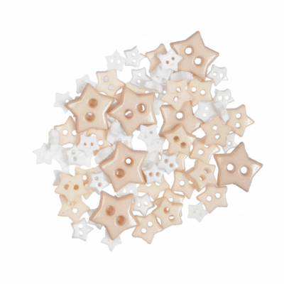 Trimits Star Mini Craft Buttons in whites