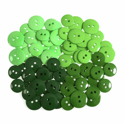 Trimits waterfall craft buttons in greens