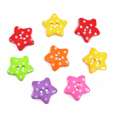 Trimits Novelty Shapes Buttons with bright dotty stars