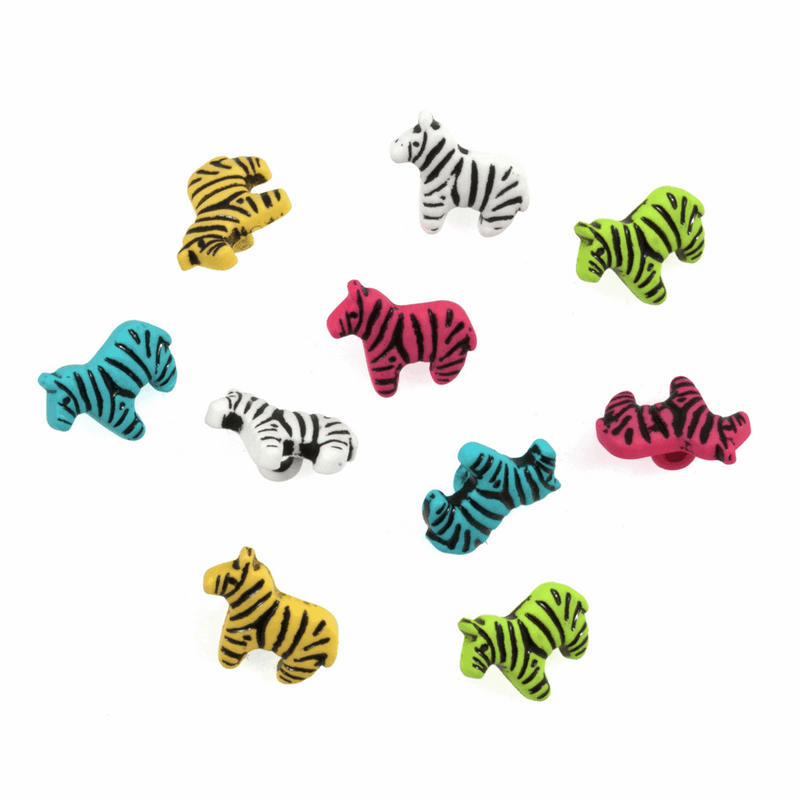 Trimits Novelty Animals Buttons with bright zebras