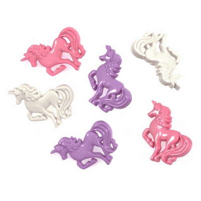 Trimits Novelty Girls Buttons with pink and purple unicorns