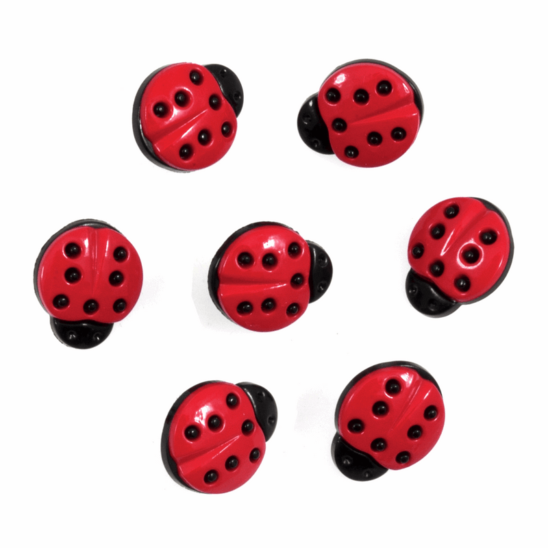 Trimits Novelty Bugs & Insects Buttons with red ladybirds