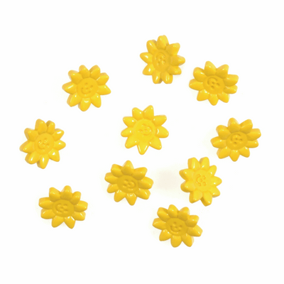 Trimits Novelty flower Buttons with happy yellow flowers