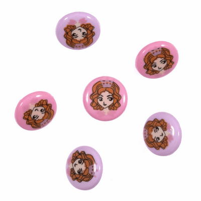 Trimits Novelty Girls Buttons with princess faces