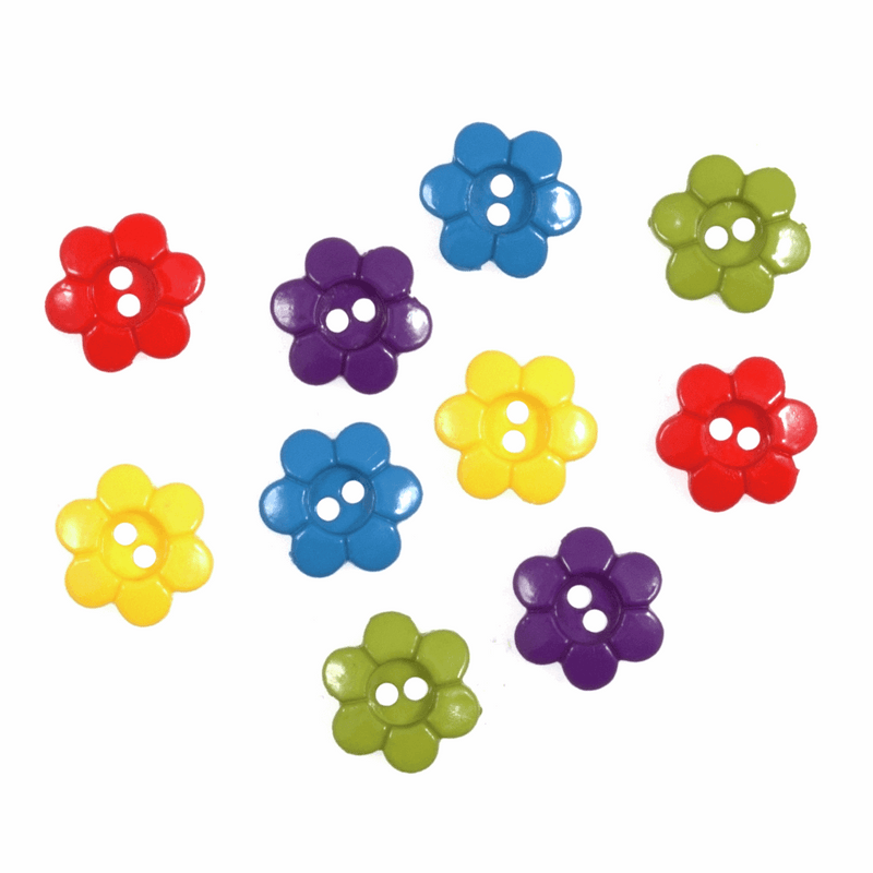 Trimits Novelty flower Buttons with bright flowers