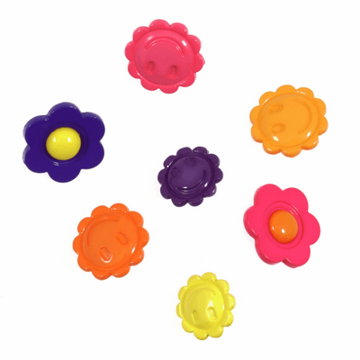 Trimits Novelty flower Buttons with bright smiley flowers