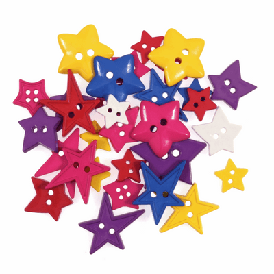 Trimits Novelty Shapes Buttons with bright stars