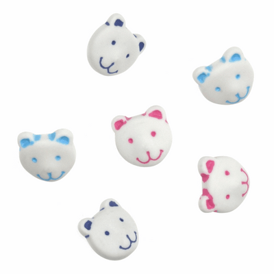 Trimits Novelty Animals Buttons blue and pink bear faces