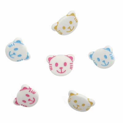 Trimits Novelty Animals Buttons with pastel cat faces