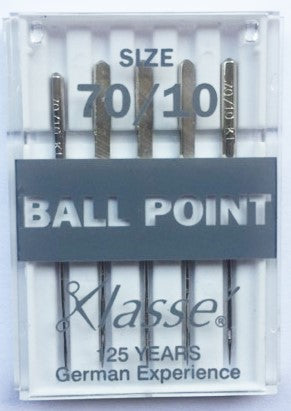 KLASSE Sewing Machine Needles in Ball Point 70/10