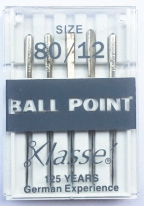 KLASSE Sewing Machine Needles in Ball Point 80/12