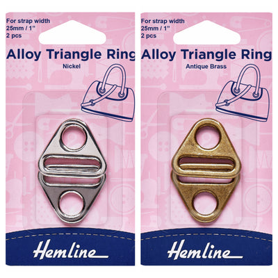 Hemline Alloy Triangle Ring Pack of 2