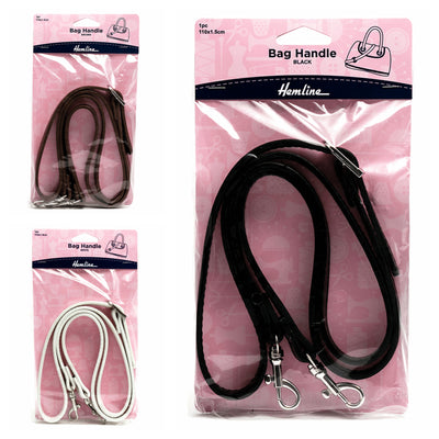 Hemline Leather effect 110cm long soft bag handles for handbags
