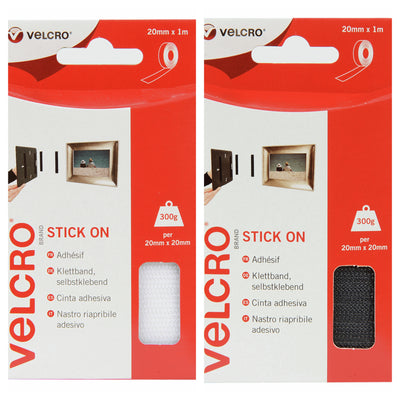 20mm x 1m Velcro stick on self adhesive tape for mounting items