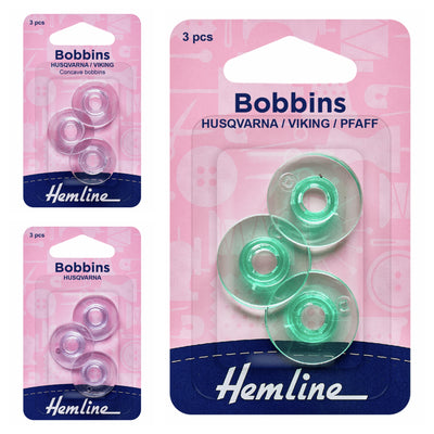 Hemline Husqvana/Viking/PFAFF Plastic Bobbins in 8.8, 10 &10.5mm
