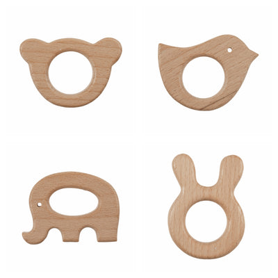 Trimits Macramé Wooden Rings – elephant, bird, teddy, bunny