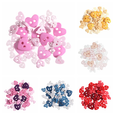 Trimits mini heart craft buttons in multicolour
