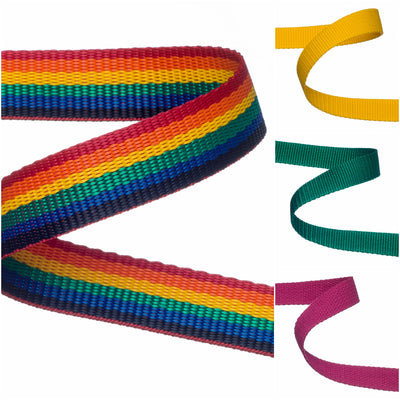 Polypropylene Webbing Bag Strapping in a range of colours and widths