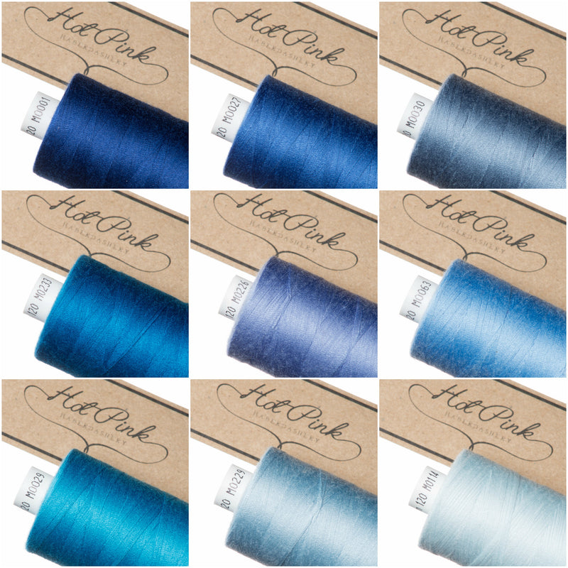 1000m Coates Polyester Moon Thread in Blues 