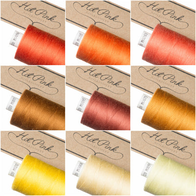 1000m Coates Polyester Moon Thread in Oranges & Yellows 