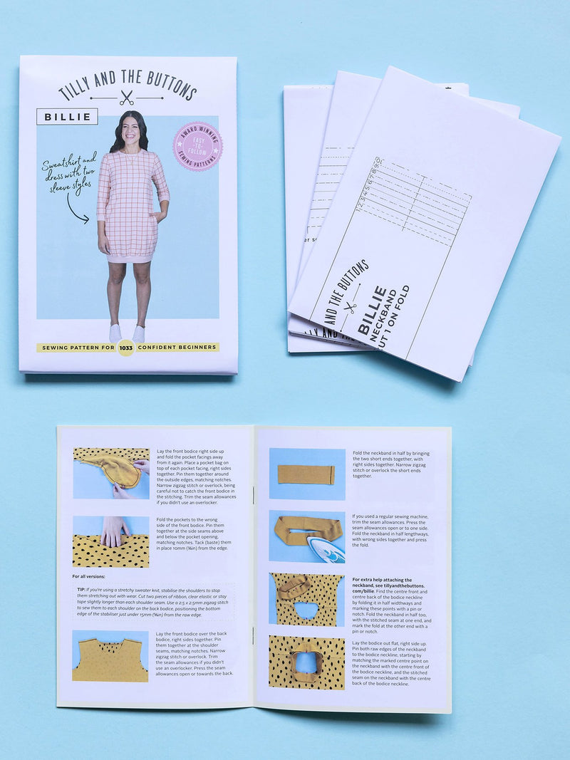 Billie Sweatshirt and Dress Sewing Pattern by Tilly and the Buttons instructions