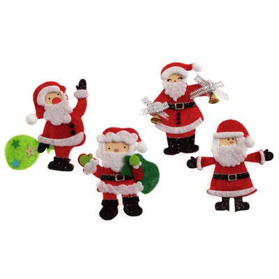 Trimits Stick-On Christmas Santas - Pack of 4
