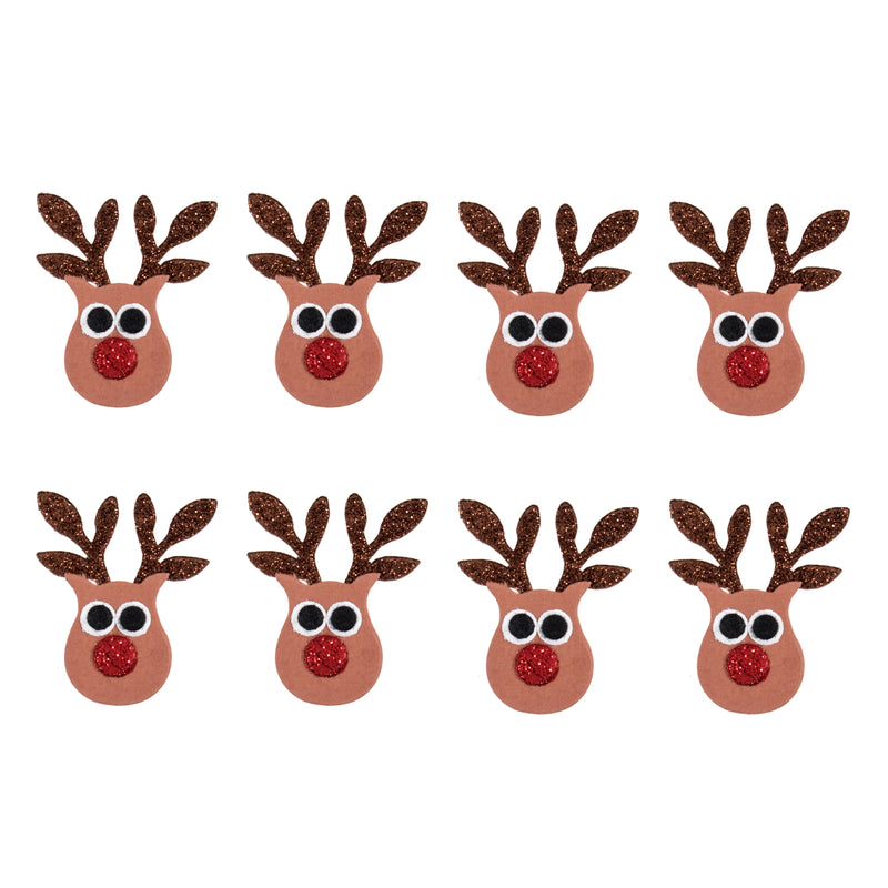 Christmas reindeers stick on embellishments 