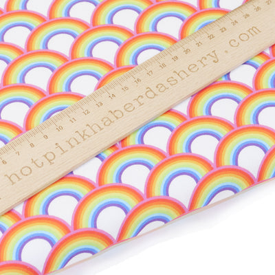 Colourful rainbow fabric in 100% cotton by Chatham Glyn