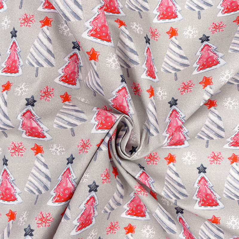 Christmas trees and snowflakes