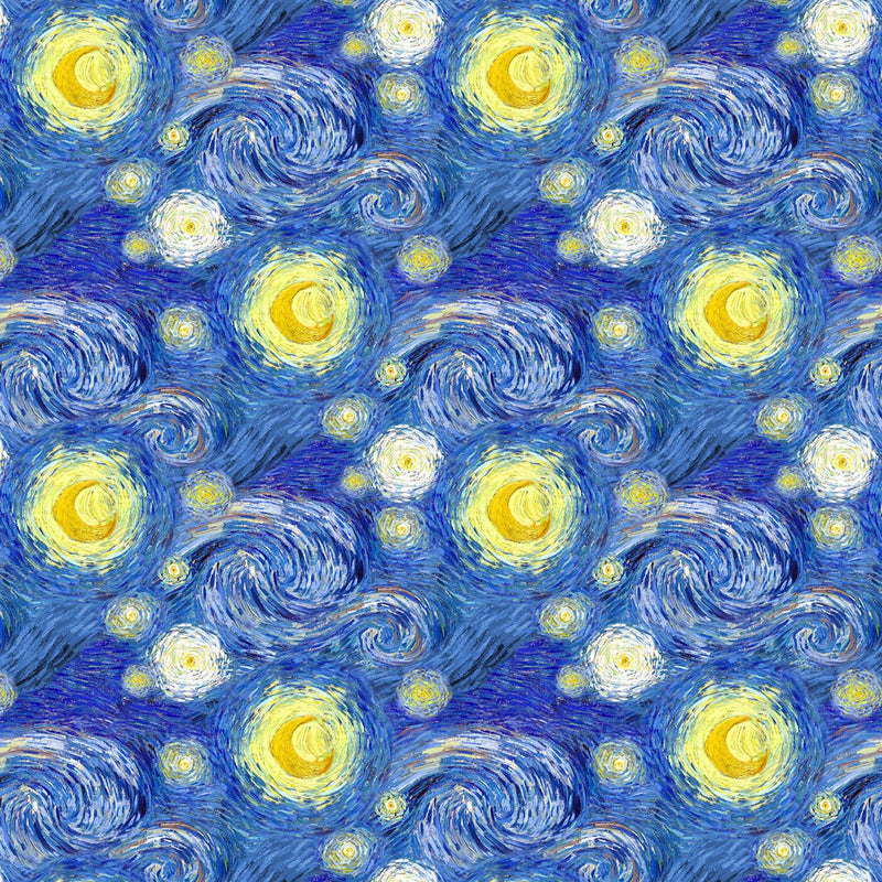 Starry night cotton fabric