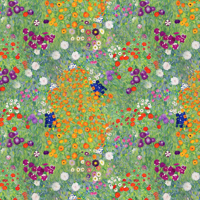 Gustav Klimt flower garden 100% cotton fabric swatch