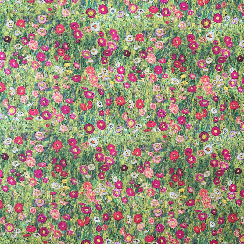 Gustav Klimts Roses 100% cotton fabric swatch