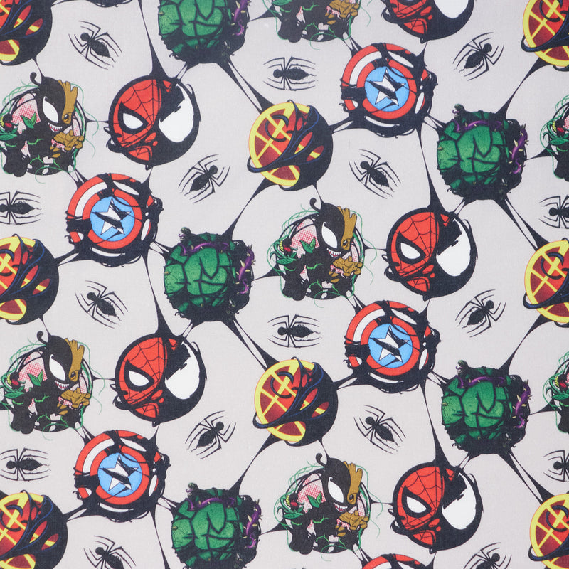 Swatch of Marvel avengers venom 100% cotton fabric by Chatham Glyn