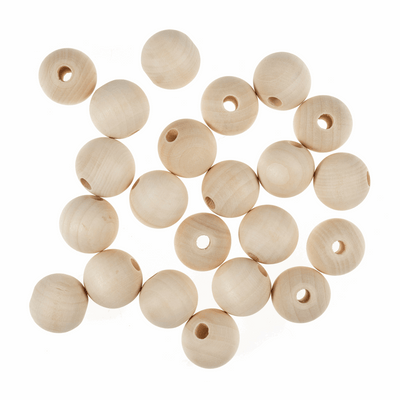 Macramé beads – wooden, round macramé beads