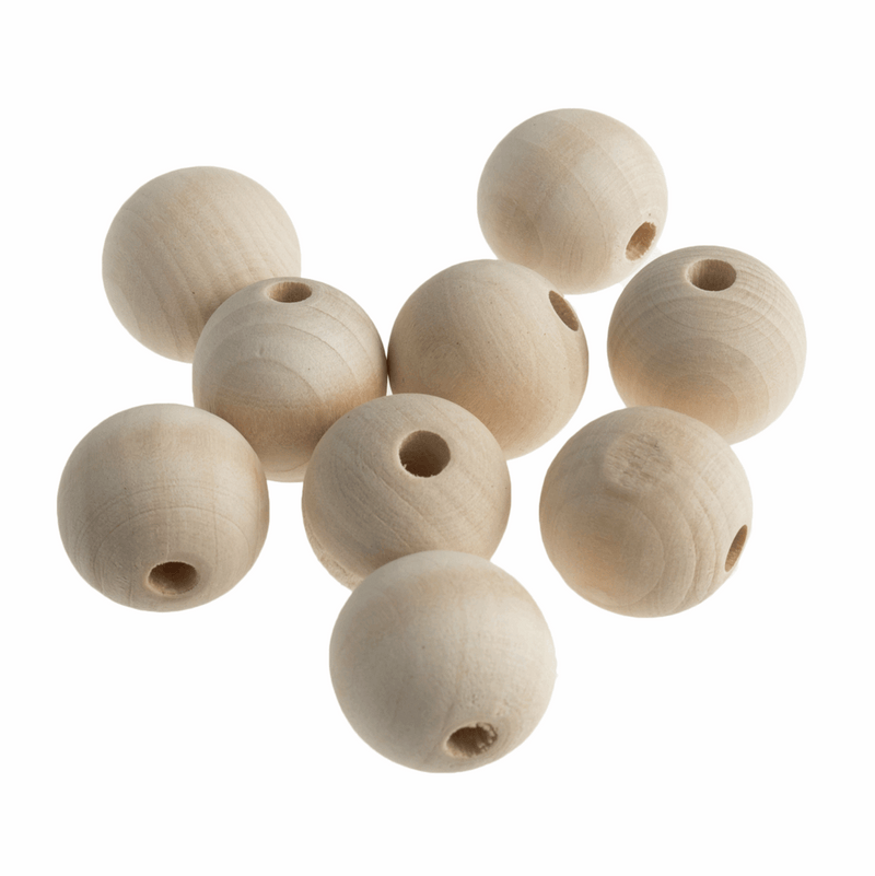 Macramé beads – wooden, round macramé beads
