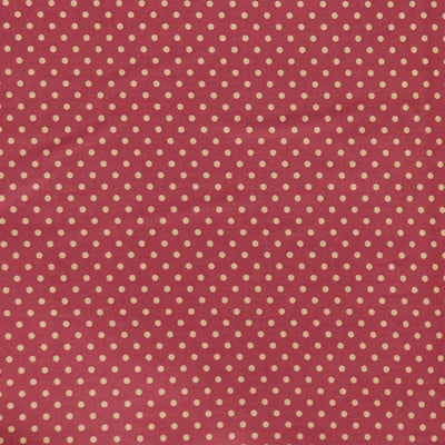 Swatch of pretty polka dot print 100% cotton poplin fabric by Rose and Hubble in deep rose pink