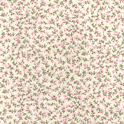 Ditsy floral fabric 100% cotton poplin fabric by Rose and Hubble in pink