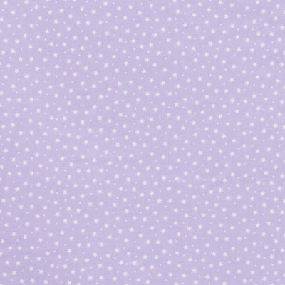Elegant stars and tiny dots print 100% cotton poplin fabric by Rose and Hubble in lavender purple