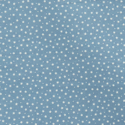 Elegant stars and tiny dots print 100% cotton poplin fabric by Rose and Hubble in pale blue
