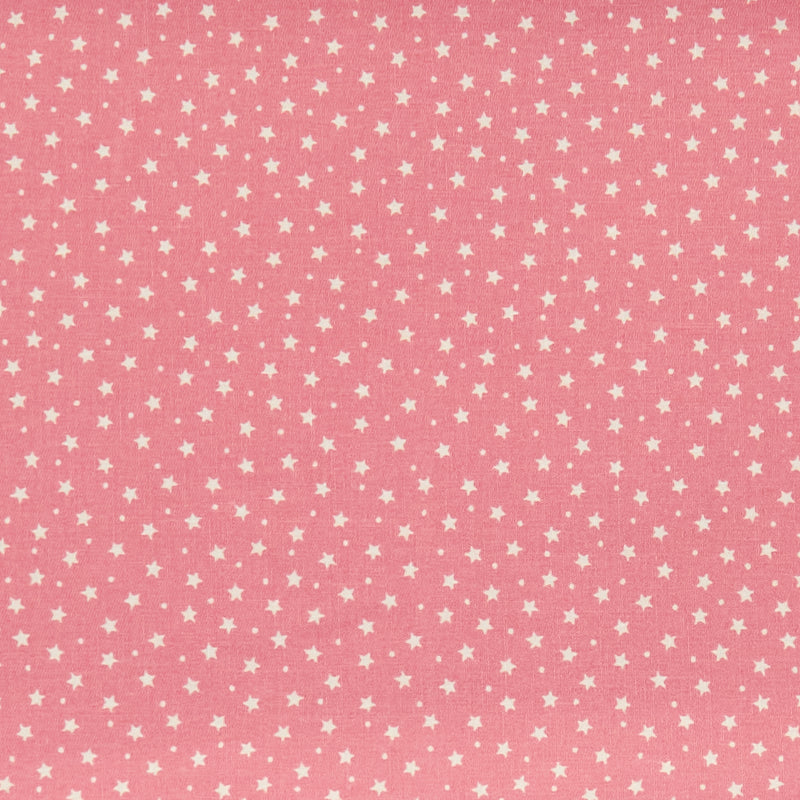 Elegant stars and tiny dots print 100% cotton poplin fabric by Rose and Hubble in pink