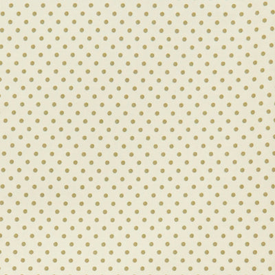 Swatch of stylish, neutral polka dot print 100% cotton poplin fabric by Rose and Hubble in Green