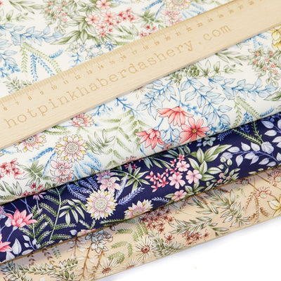 Garden floral fabric in 100% cotton poplin by Rose and Hubble